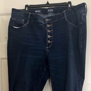 a.n.a Women's High Rise Dark Blue Jeans
